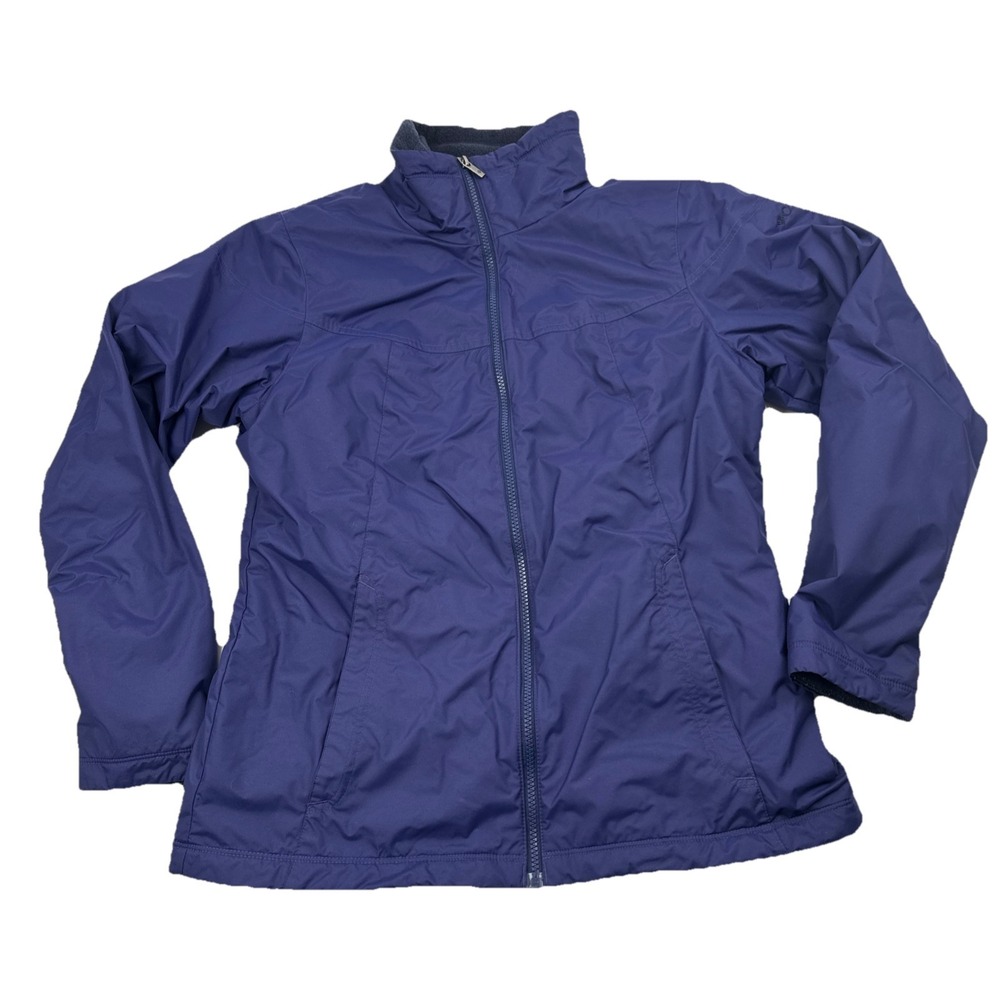 Columbia Jacket Women's M Blue Fleece Lined Full Zip Windbreaker Coat
